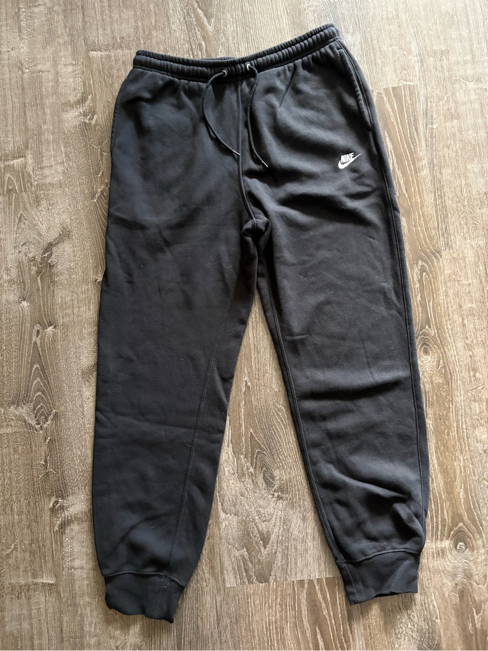 Nike Black Men’s Jogger Sweatpants with White Logo